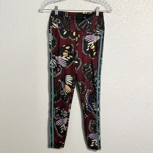 Adidas Farm Rio Butterfly Leggings Women Size Medium Tight Fit Black Amazon Red